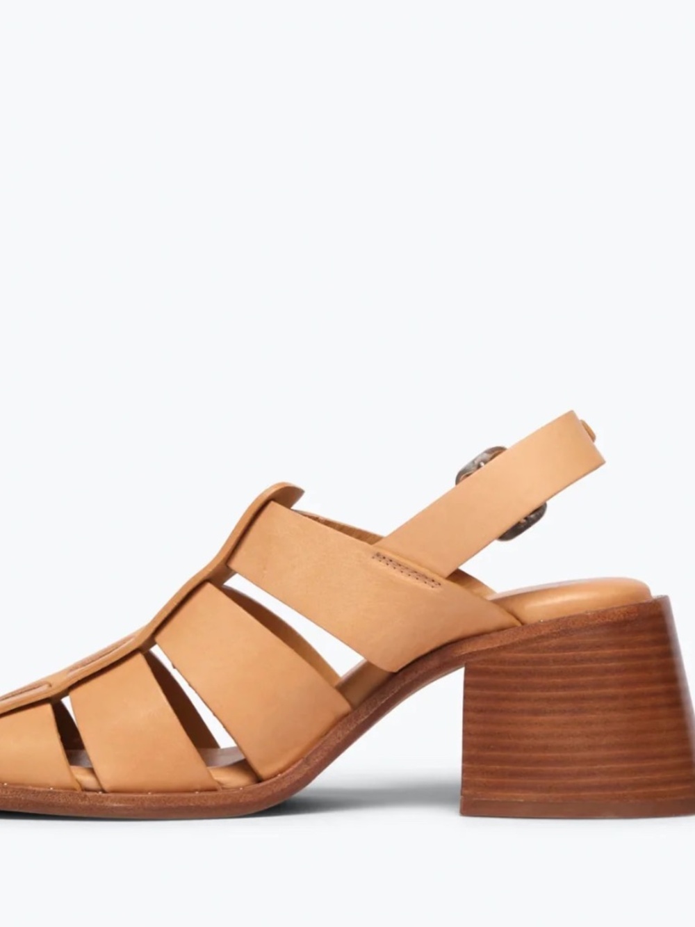 Freda Salvador Julietta Fisherman Block Heel Sandals | Tan Leather Size 8 | NWOT